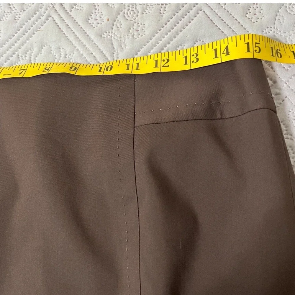 Talbots Pencil Skirt Womens Brown Cotton Blend Lined Back Vent‎ Size 6
